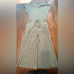 Sweaty Betty Olive Green Stretch Jersey Knit Wide Leg Romper Size Small B14